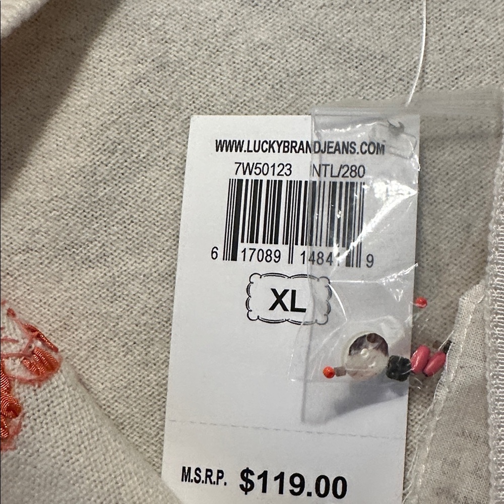 Lucky Brand Women's beaded Cream Cardigan nwt 2-25-10 - Picture 4 of 5